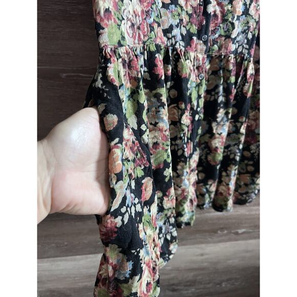 Ralph Lauren Women Tunic Top Mini Dress Size Large Pocket Floral V Neck Cottage - Picture 2 of 8